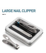 2Pcs Stainless Steel Nail Clipper Nail File Kit in Tin Box for Thick Toenails Fingernails Manicure Nail Tools - Image 2